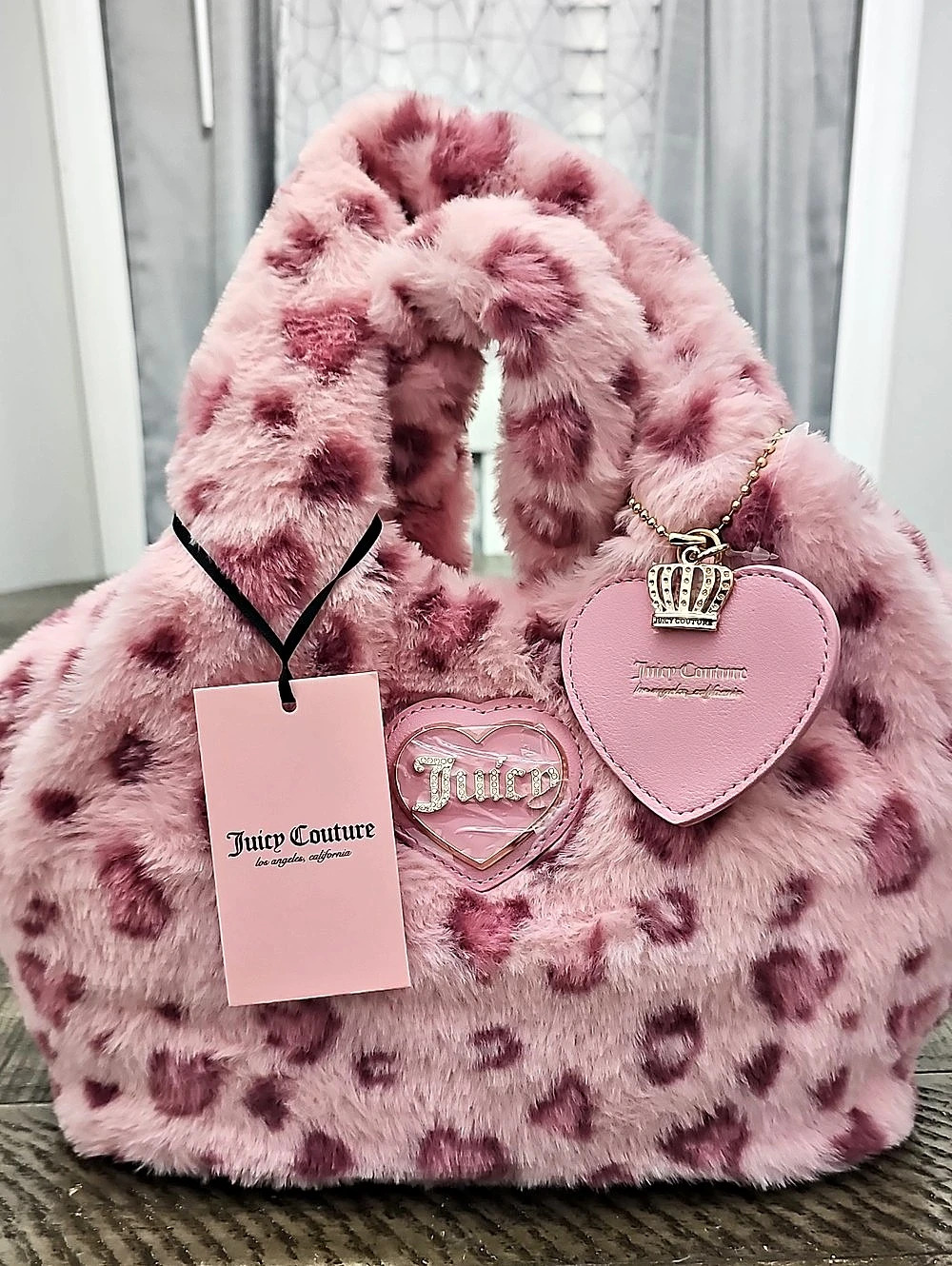 Juicy Couture Juicy Warm Up Mini Tote Pink Animal Print